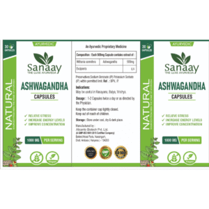 ASHWAGANDHA CAPSULES - SANAAY ASHWAGANDHA ASHWAGANDHA CAPSULES - SANAAY ASHWAGANDHA -30capsule
